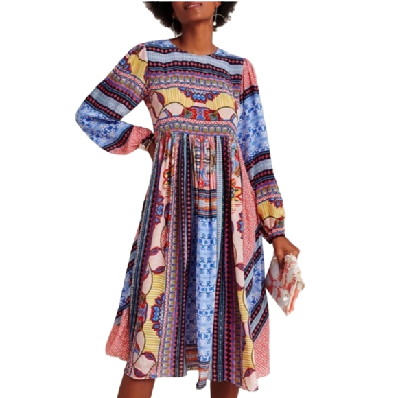Anthropologie Bhanuni Jyoti Dresses & Skirts - Anthropologie Bhanuni Jyoti Marcelina Woman's Multi Color Midi Dress Size 14P